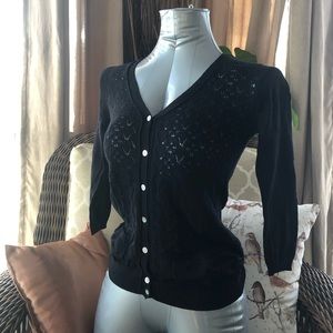 Very Lightly Knit Black Cardigan from Smart Set in XS